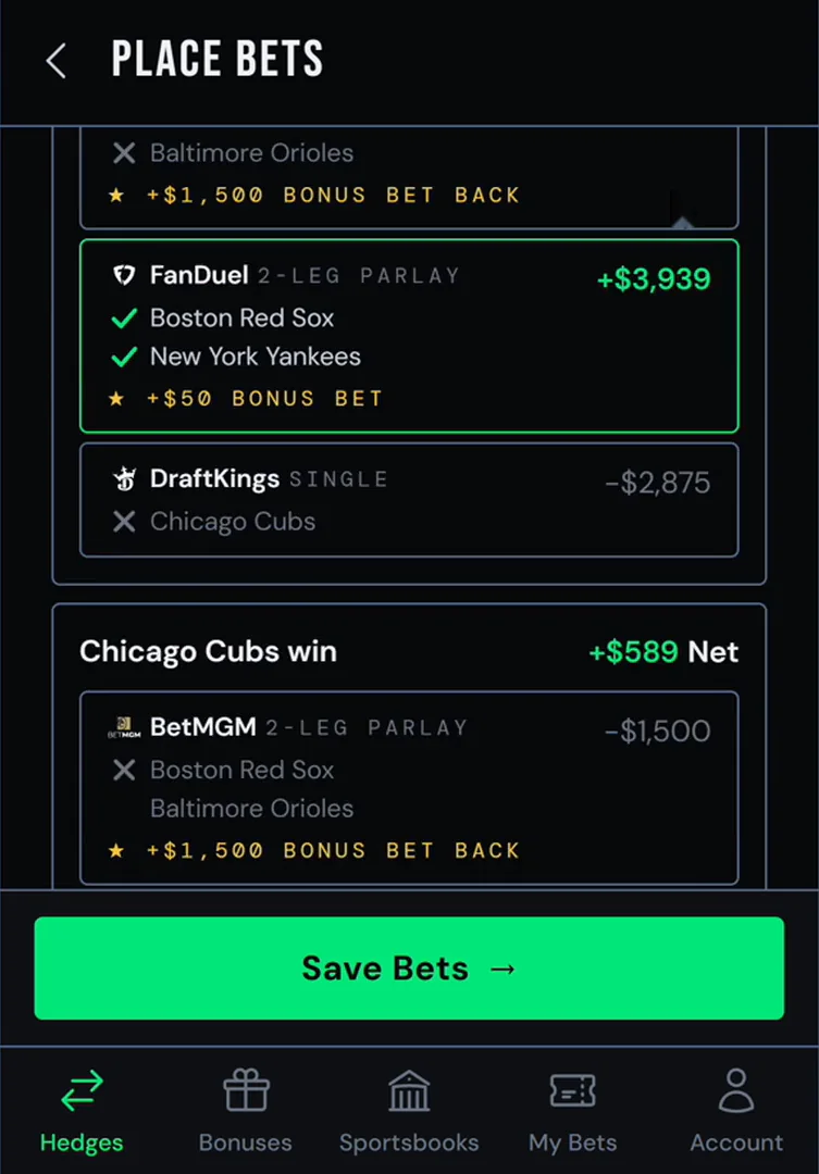 The other outcomes: $649 and $589.